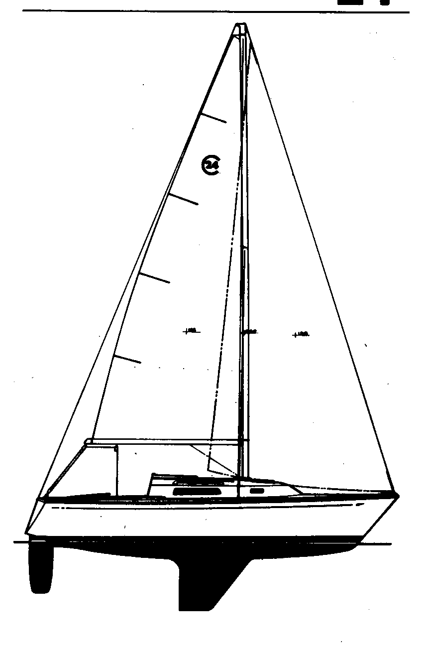 Line drawing, profile of a 1984 Cal 24
