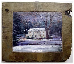 Big white house in winter